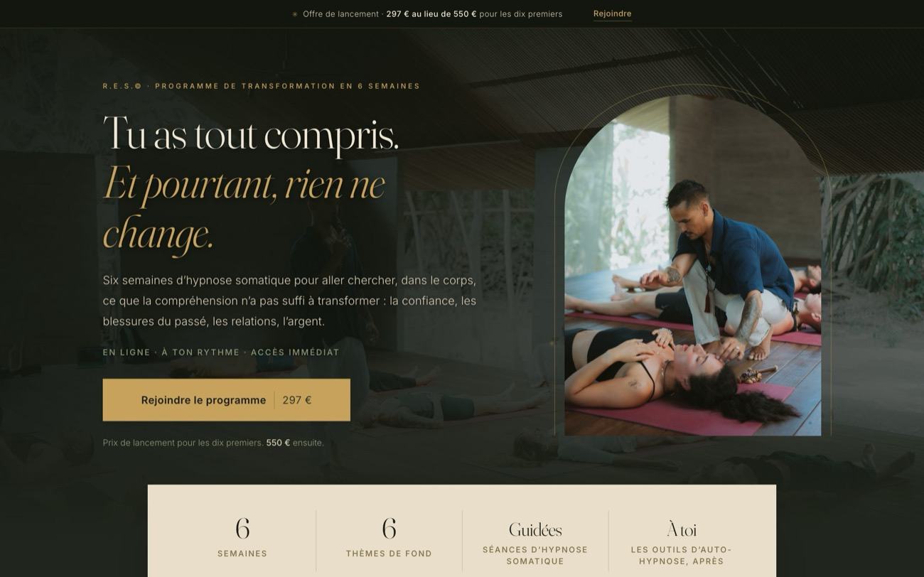 Sa page de vente