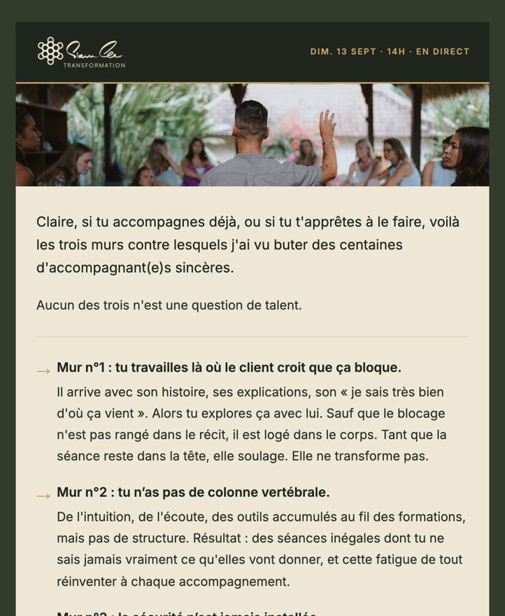 38 mails en 8 séquences